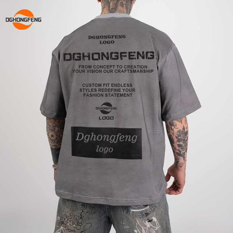 Distressed Acid Wash Men T Shirt Streetwear Trend